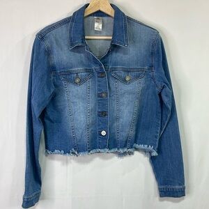 🔱 Balera cropped lightweight denim jacket raw edge hem